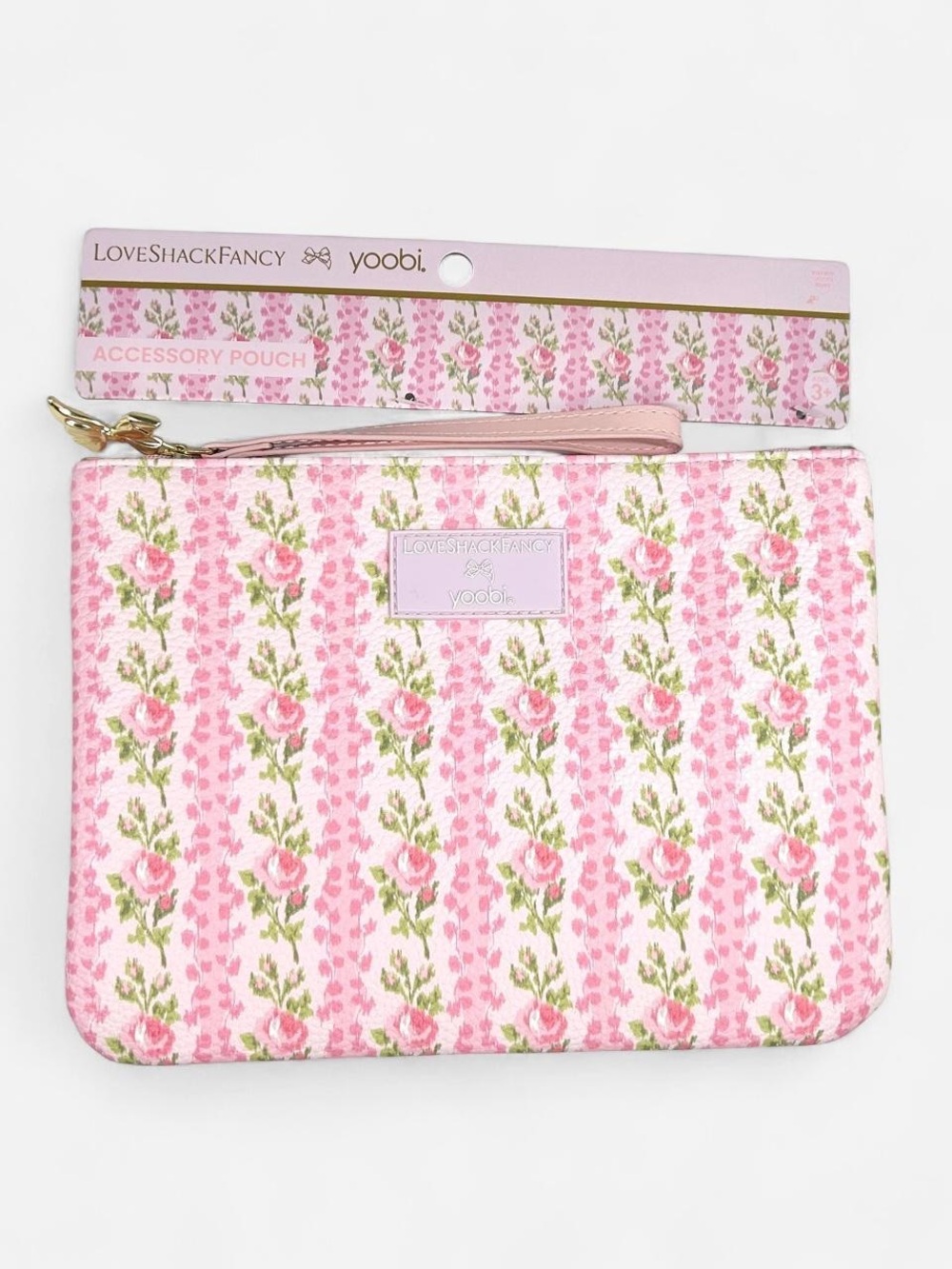 LoveShackFancy Pink Floral Wristlet Pouch